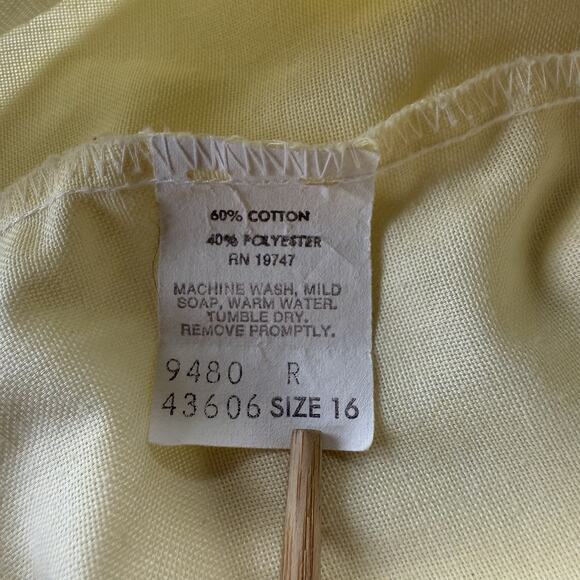 Vintage Square One Button-Up Shirt Butter Yellow Rainbow Embroidery Women Sz M/L - Picture 12 of 14